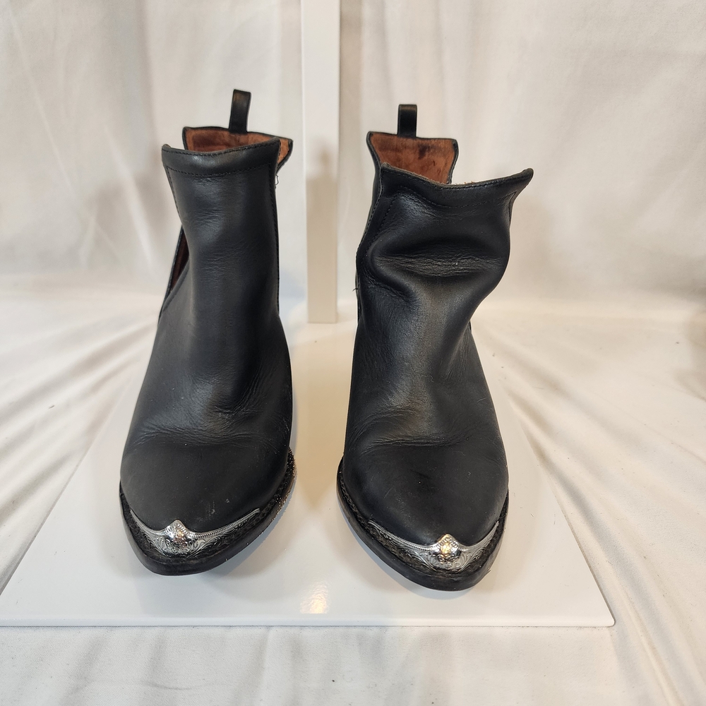 Jeffrey Campbell Women's Size 6.5 Boots Black Leather Western Ankle